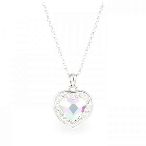 Колие с Кристали Сваровски/Swarovski Heart, Crystal AB